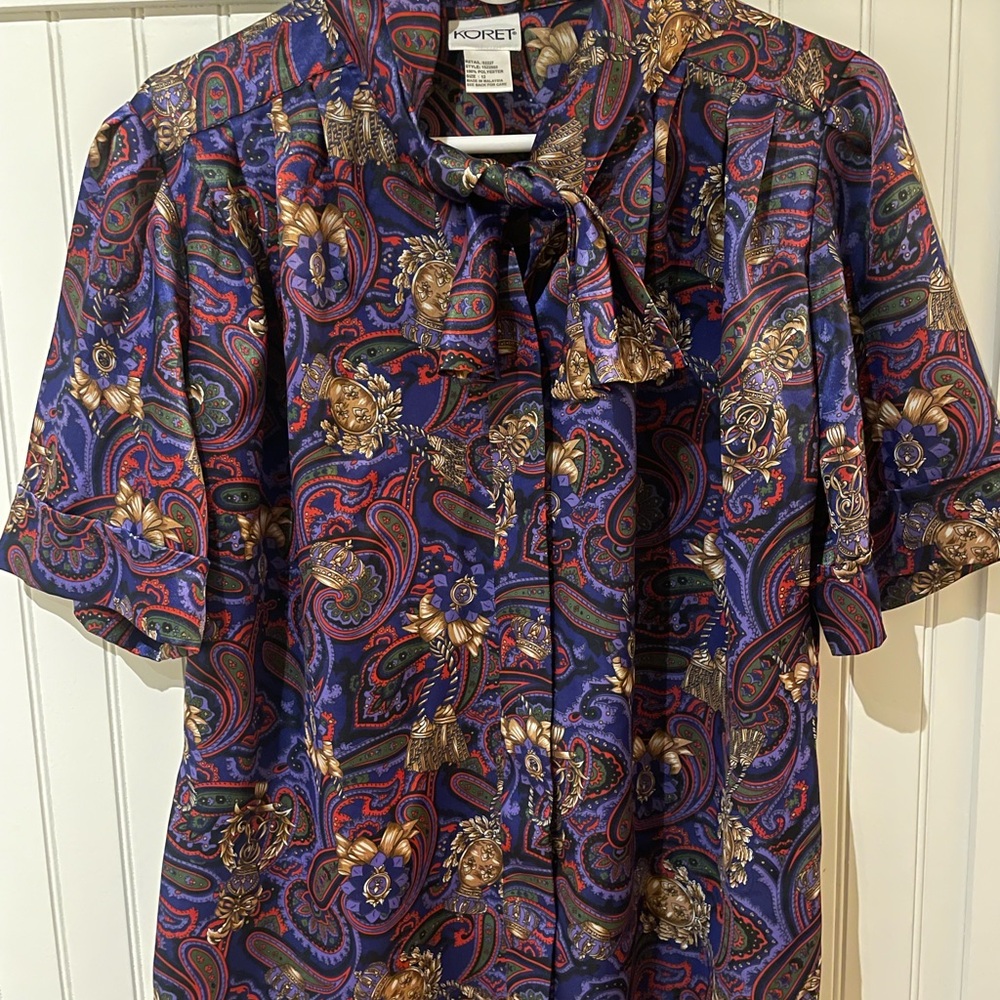 Koret Vintage Paisley Silk Shirt - 12